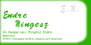 endre mingesz business card